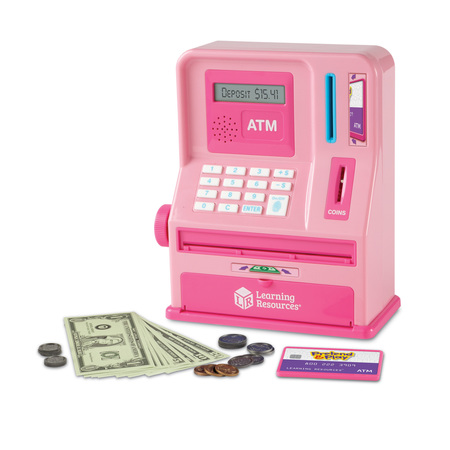 LEARNING RESOURCES Pretend and Play® Teaching ATM Bank - Pink 2625P